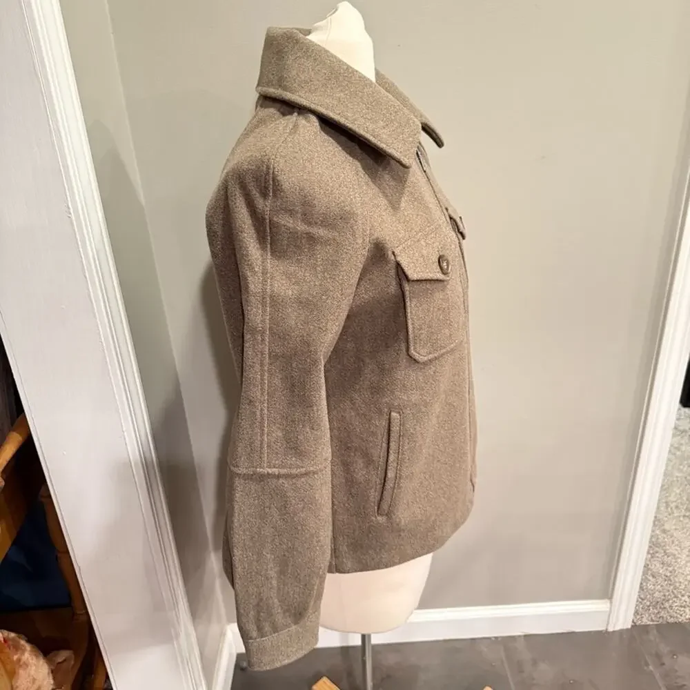 Avec‎ Les Filles Felted Zip Shacket Coat Oatmeal Brown Small Fall Anthropologie - Picture 3 of 16